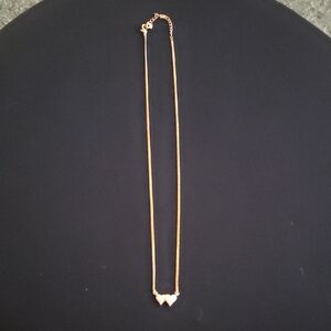 Elegant Yellow Gold Plated Heart Necklace 18 inches NWOT